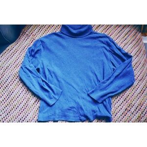 Blue turtle neck